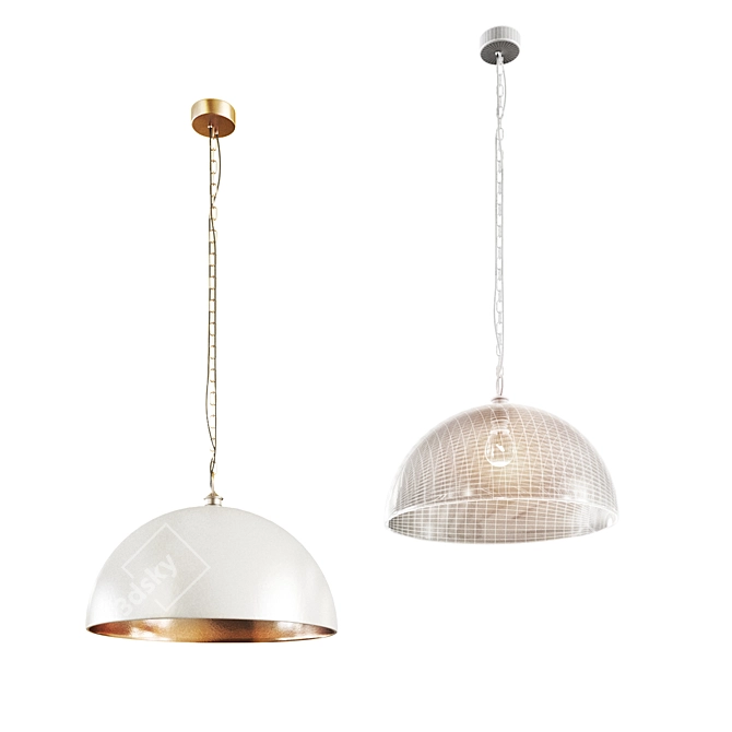 Modern Dome Pendant Light 3D model image 3