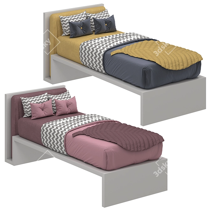 Colorful Archive Bed 3D model image 1