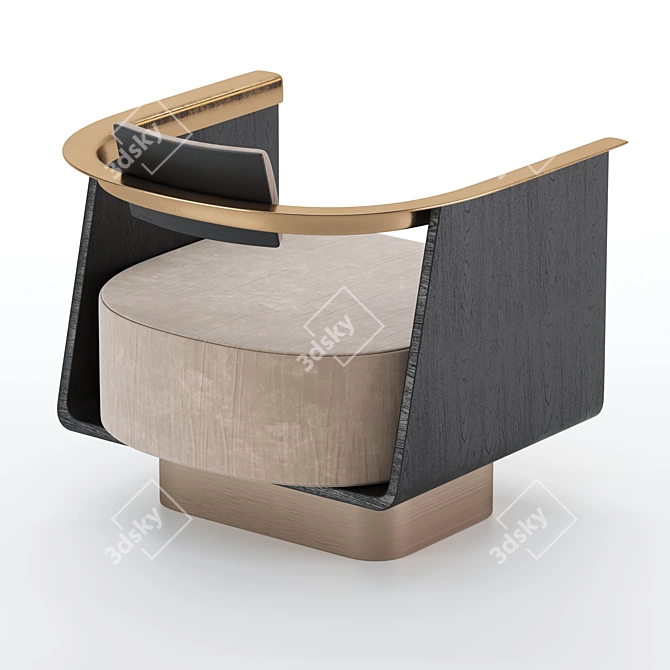 Elegant Boston Armchair: Stylish, Comfortable 3D model image 3