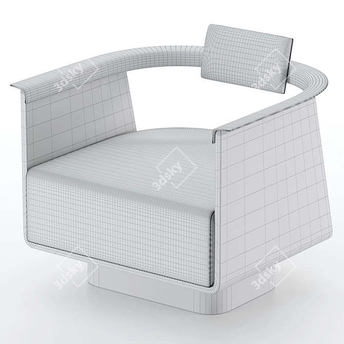 Elegant Boston Armchair: Stylish, Comfortable 3D model image 5