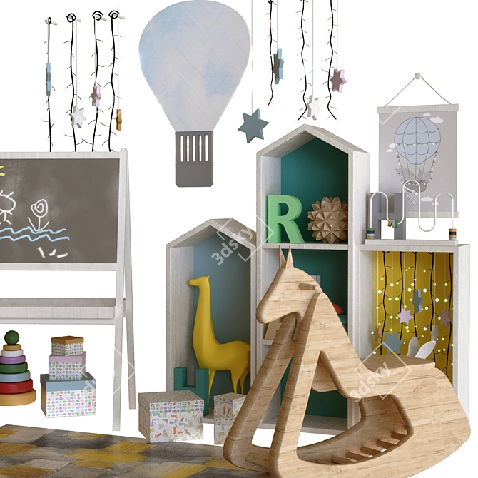 Whimsical Kids Decor Set 3D model image 2