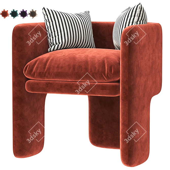 Modern Milo Baughman Armchair 3D model image 1