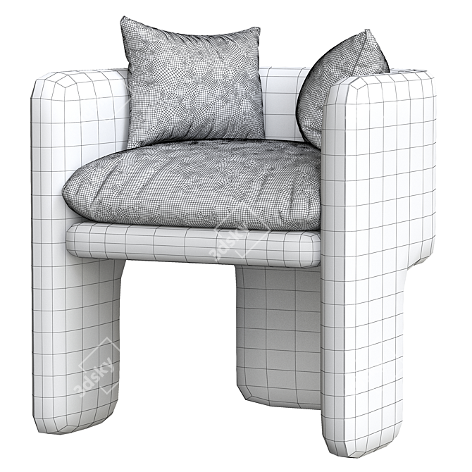 Modern Milo Baughman Armchair 3D model image 5