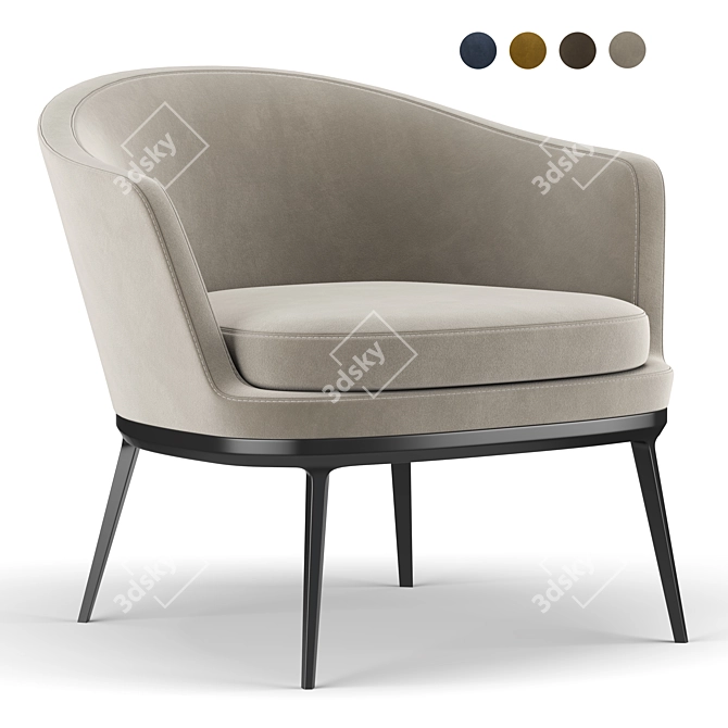Luxury CARATOS Armchair: Maxalto's Finest 3D model image 1