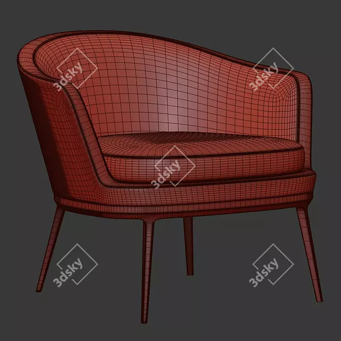 Luxury CARATOS Armchair: Maxalto's Finest 3D model image 5