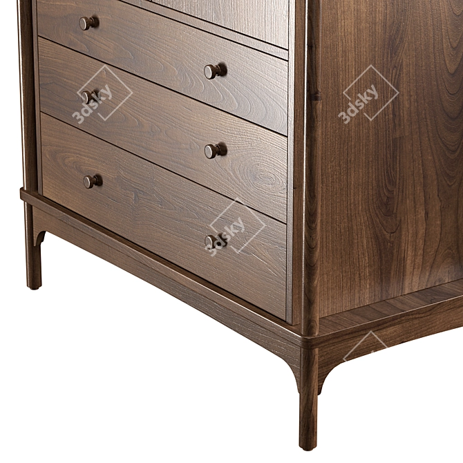 Elegant Walnut Grove Storage Chest 3D model image 4