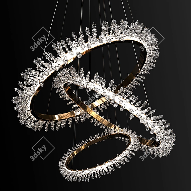 Golden Halo Pendant Light 3D model image 1