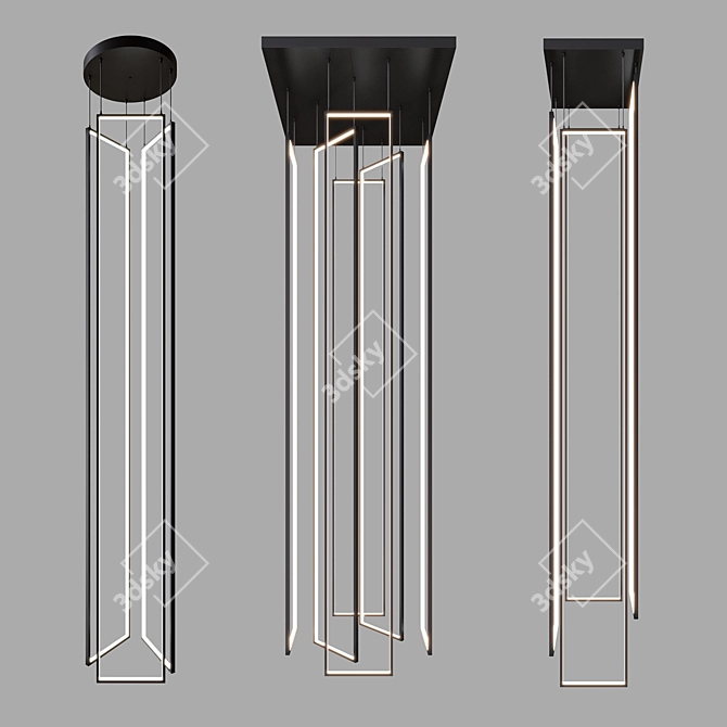 Sleek Metal & Acrylic Designer Lamps 3D model image 1