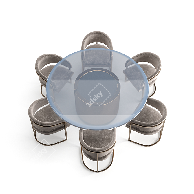 Elegant Visionnaire Dining Set 3D model image 2