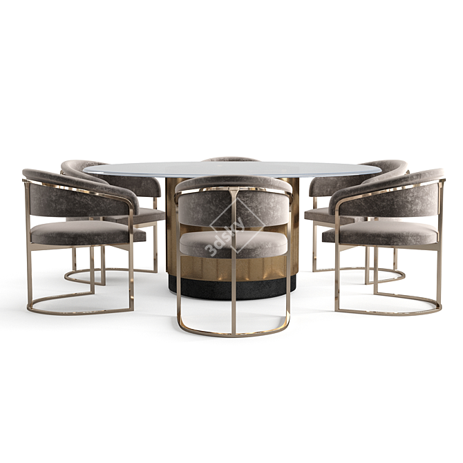 Elegant Visionnaire Dining Set 3D model image 4