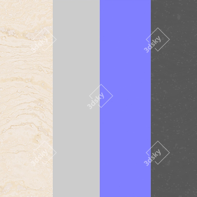 Travertine Beige Stone: Ready-to-Use PBR Texture 3D model image 3