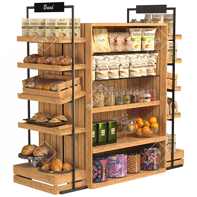 Supermarket Delights: Breakfast, Cereals, Spices, Bread & Sweets 3D model image 1