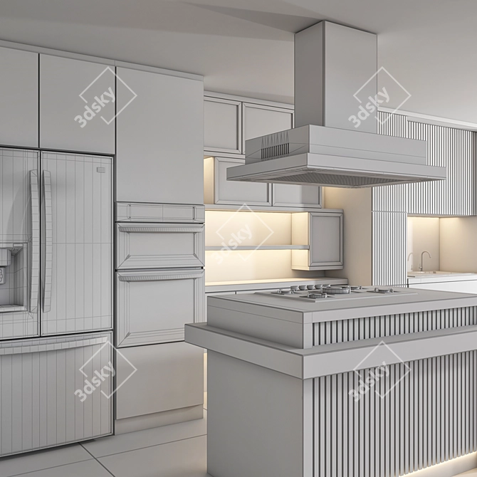 Modern Kitchen Appliance Set 3D model image 3