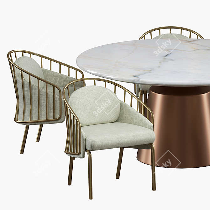 Modern Dining Set - Elegant & Functional 3D model image 2