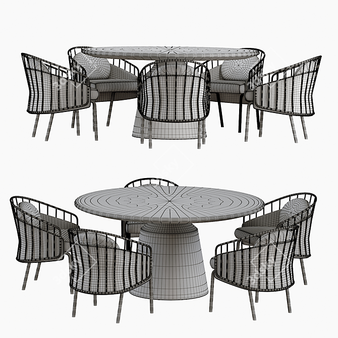 Modern Dining Set - Elegant & Functional 3D model image 5