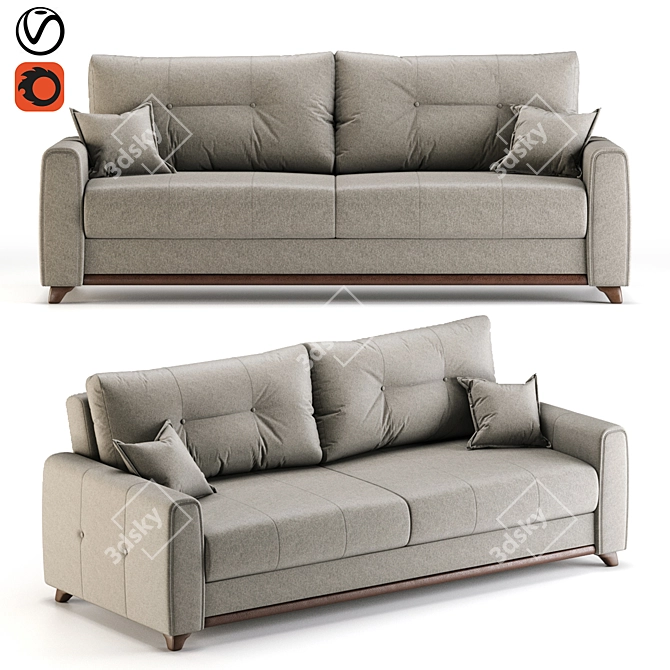 Elegant Comfort: Fabius Sofa 3D model image 1