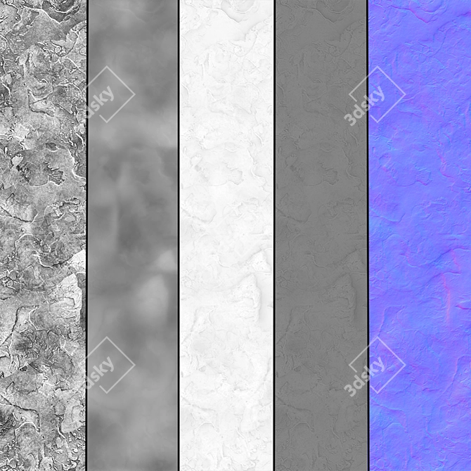 Seamless Plaster Texture Set 3D model image 3