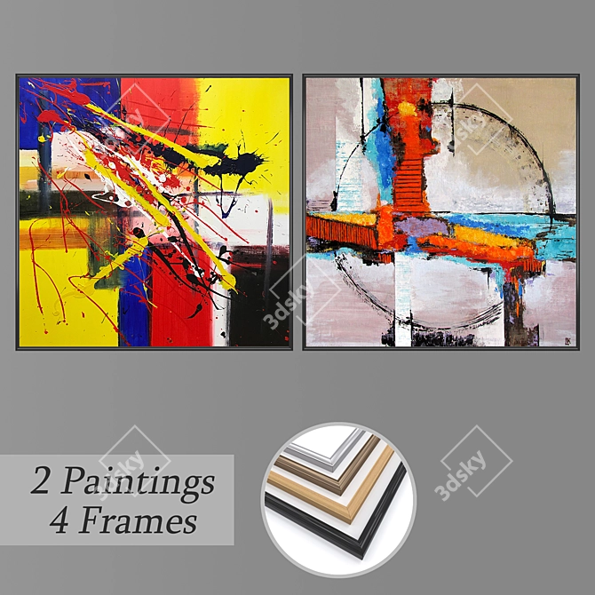 Elegant Wall Art Set 3D model image 1