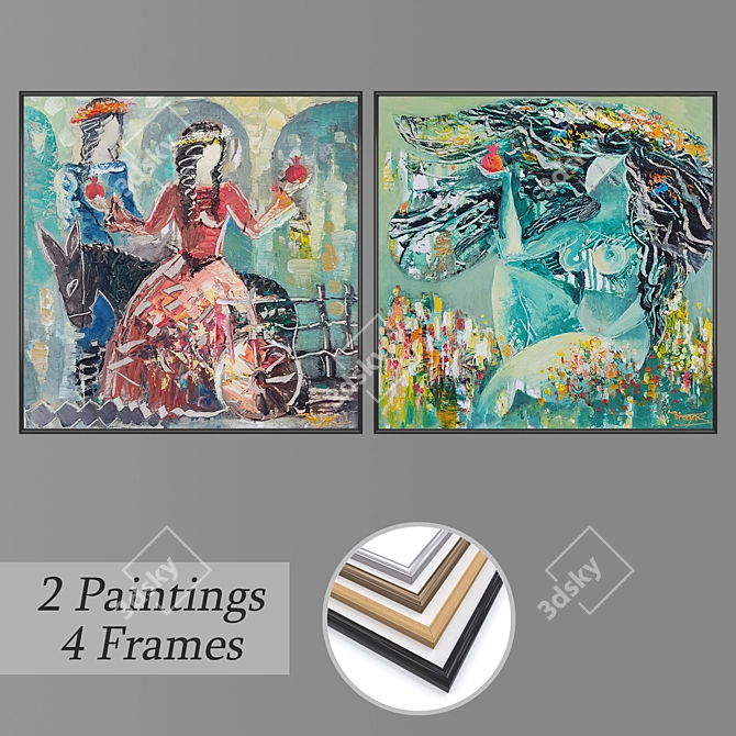 Elegant Wall Art Set 3D model image 1