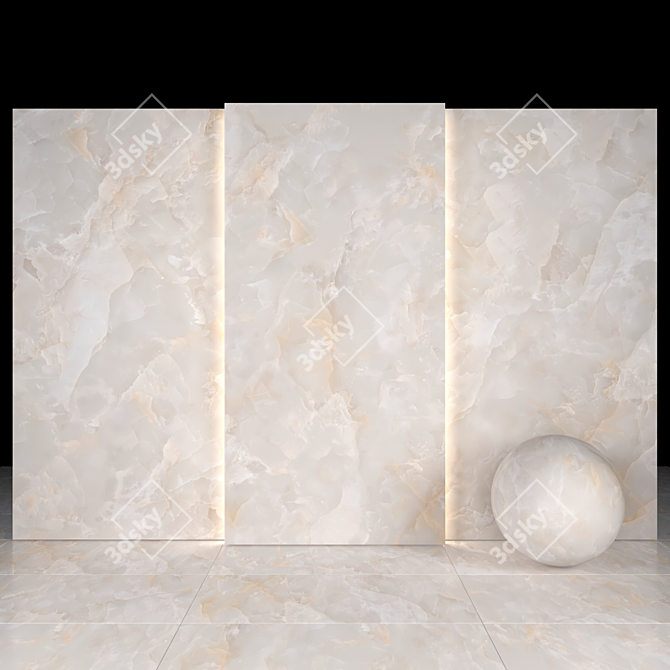Elegant Karen White Marble: 8 Textured Options 3D model image 1
