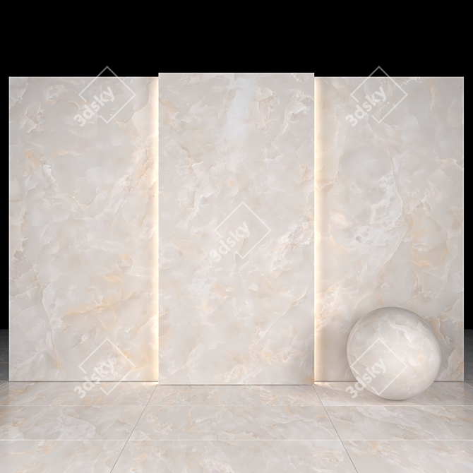 Elegant Karen White Marble: 8 Textured Options 3D model image 2