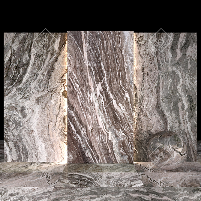 Elegant Fantasy Brown Quartzite Tiles 3D model image 1