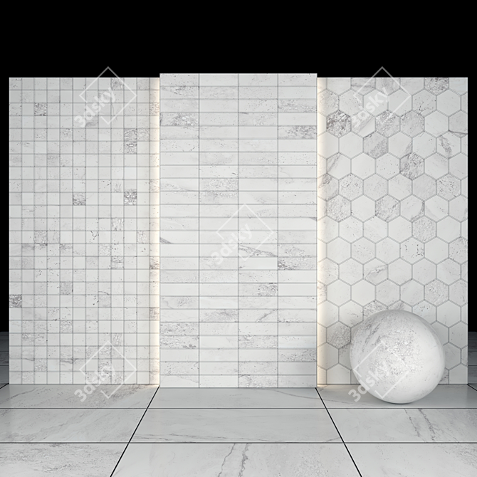 Kolomb Light Marble: Stunning Versatile Tiles 3D model image 3