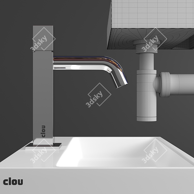 Clou Mini Wash Me Basin with Freddo Tap 3D model image 3