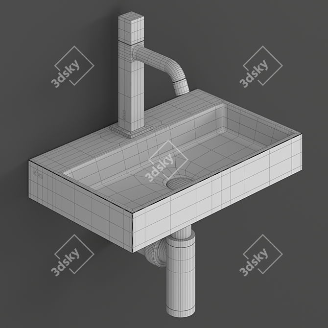 Clou Mini Wash Me Basin with Freddo Tap 3D model image 7