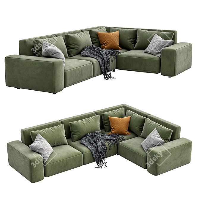 Modern Cross Design Sofa 3D model image 4