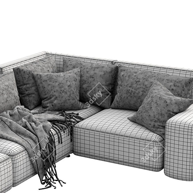 Modern Cross Design Sofa 3D model image 5