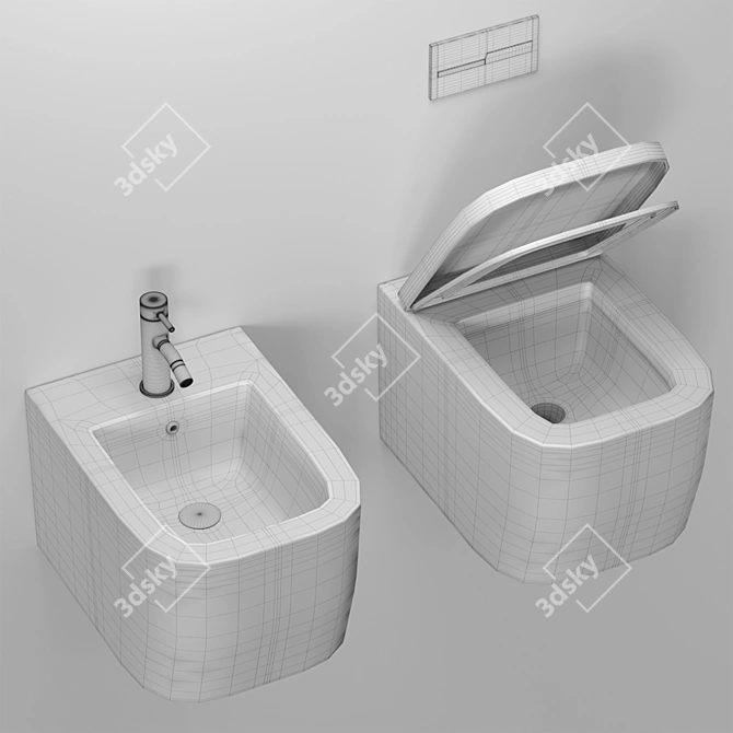 Antonio Lupi Comodo2: Sleek and Stylish Hanging Bidet and Toilet 3D model image 5
