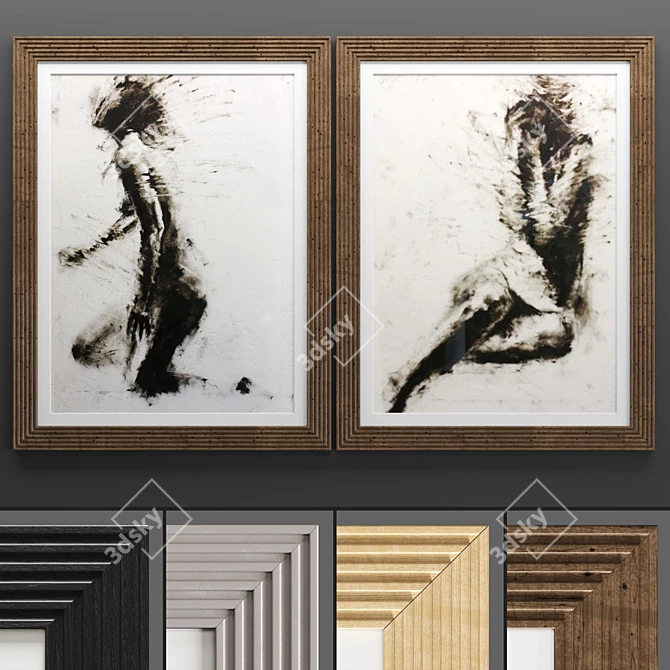 Elegant Art Frames - Set of 2 3D model image 1