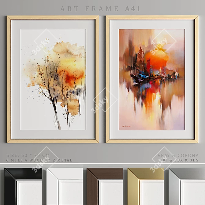 Modern Art Frame A41 3D model image 1