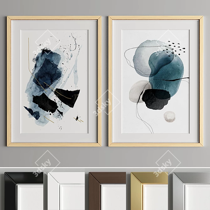 Modern Art Frame A42: 2 Frames, 6 Materials, 50 * 70 cm 3D model image 5