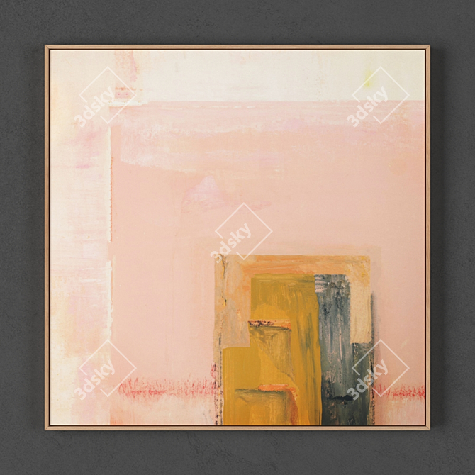 Modern Art: 2 Framed Paintings 3D model image 3