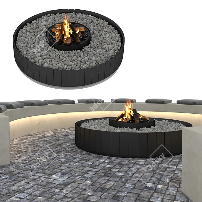 Firestone Outdoor Fireplace 3D model image 1