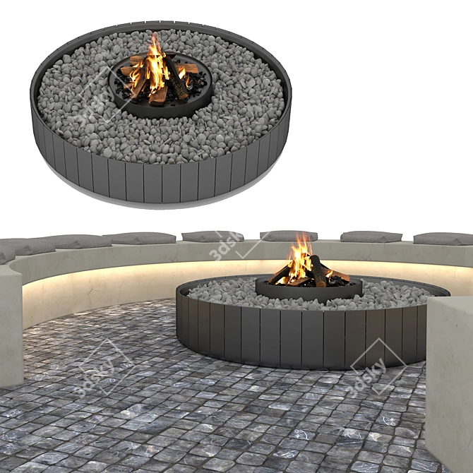 Firestone Outdoor Fireplace 3D model image 2