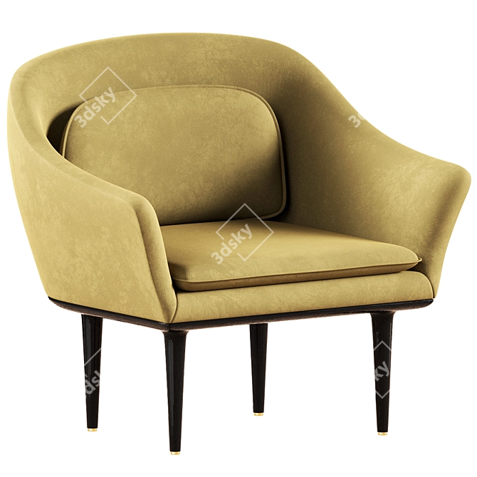 Sleek Modern Armchair 3D model image 1