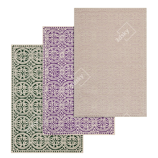 Title: Luxury Carpet Set: High-Quality Textures 3D model image 1