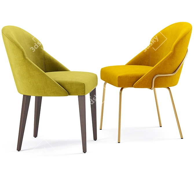 Elegant Paris Side Chair 3D model image 2
