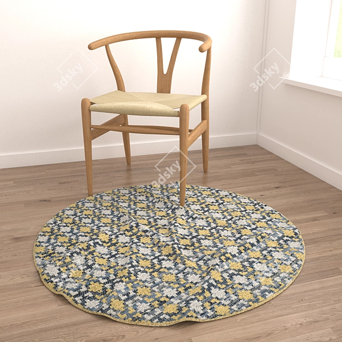 Round Carpet Set: Versatile and Realistic 3D model image 4