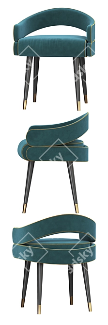 Luxurious Velvet Dining Chair 3D model image 4