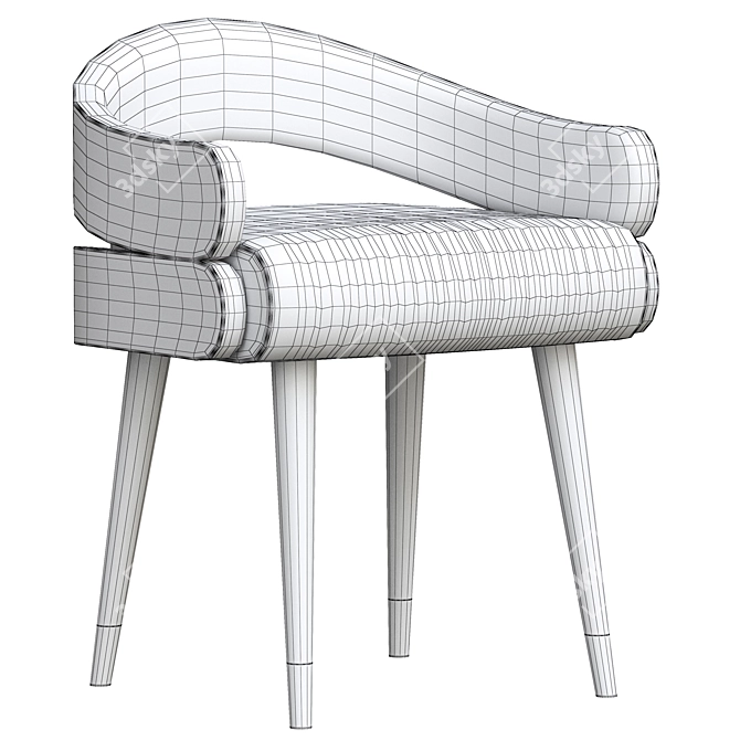 Luxurious Velvet Dining Chair 3D model image 5