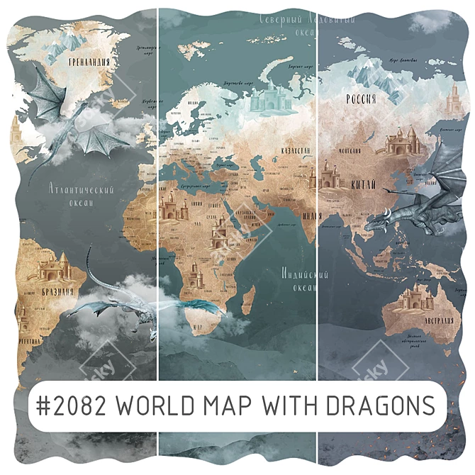 Dragon Map | Creative Wall Murals 3D model image 1