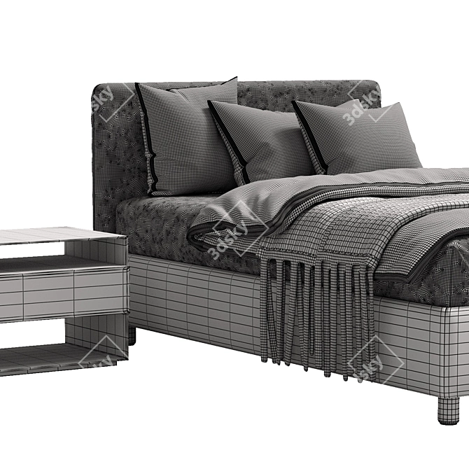 Flou Natturno Bed: Elegant and Functional 3D model image 5