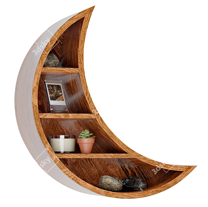 Lunar Wall Shelf - Stylish and Functional 3D model image 1