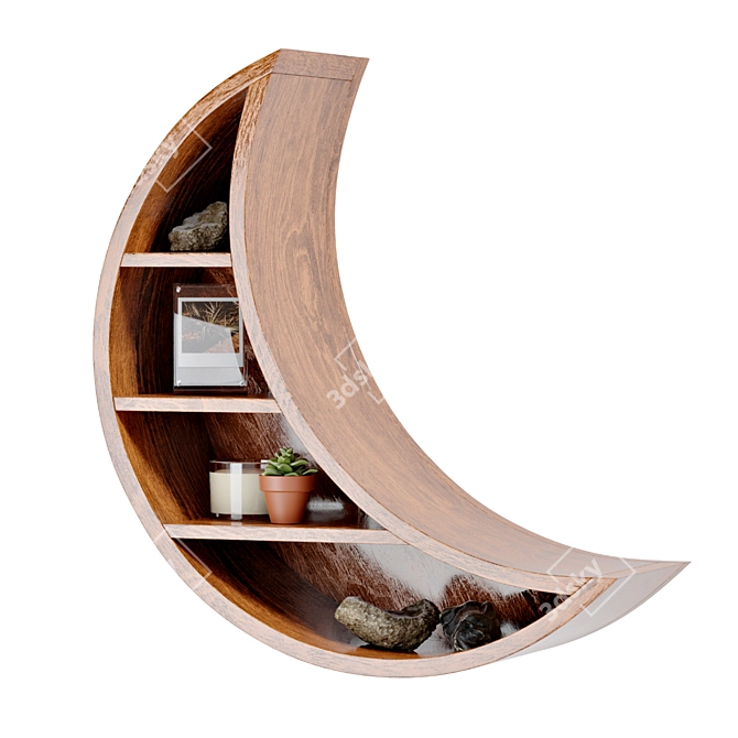 Lunar Wall Shelf - Stylish and Functional 3D model image 3