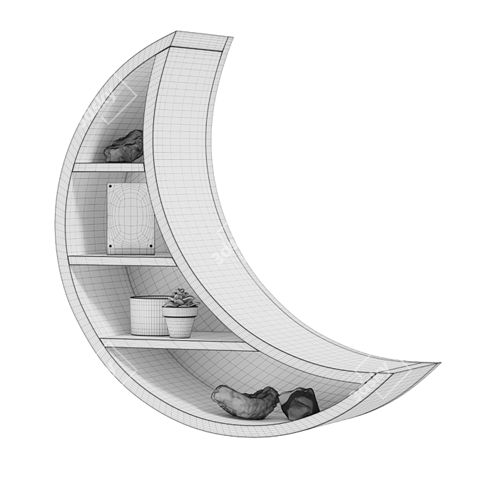 Lunar Wall Shelf - Stylish and Functional 3D model image 5