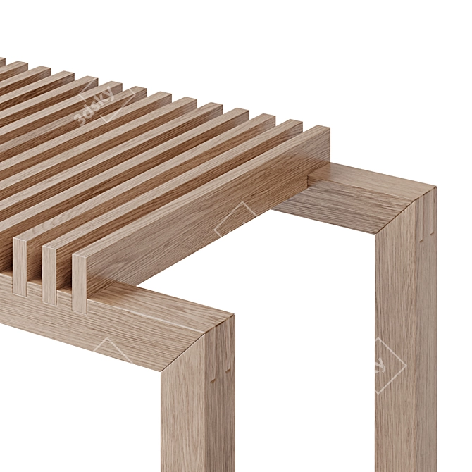 Versatile Teak Bench: Indoors & Outdoors 3D model image 4